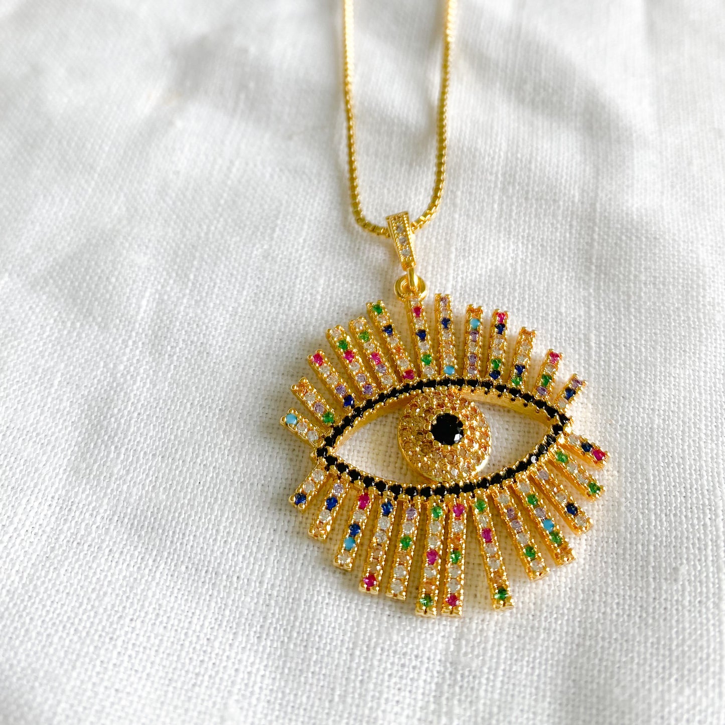 Rainbow Evil Eye Necklace - BelleStyle