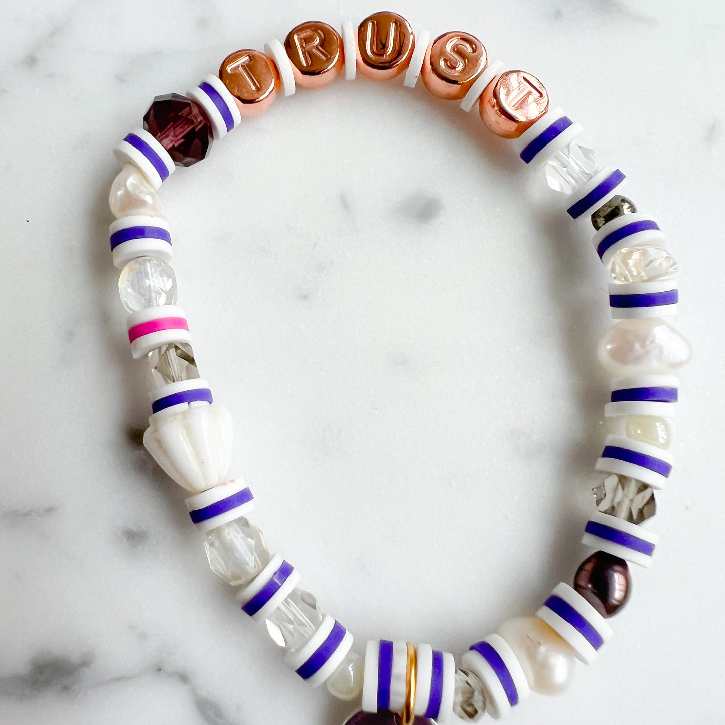 LIGHT Rose Gold Friendship Bracelet Purple - BelleStyle