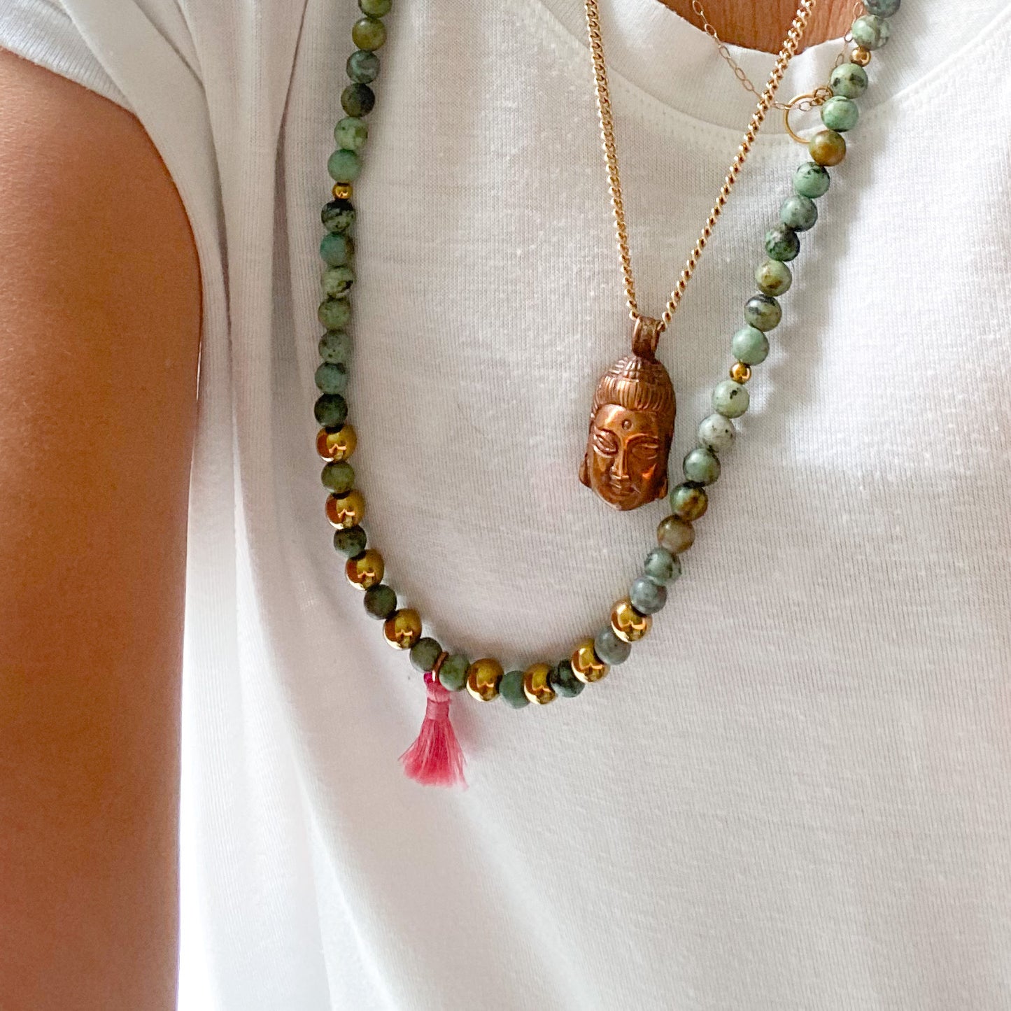 Vintage Buddha charm necklace