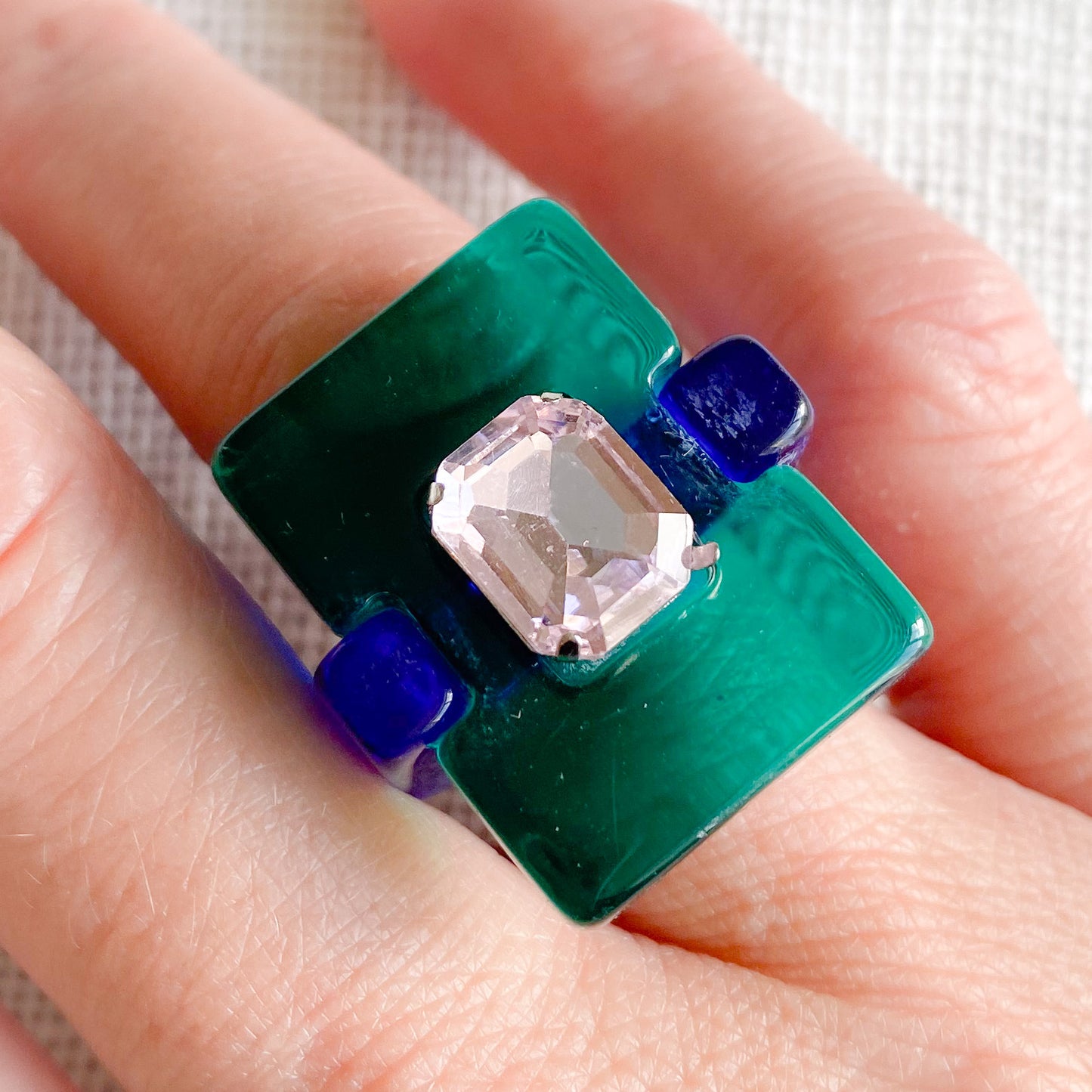 Candy Paint Rectangle Ring - BelleStyle