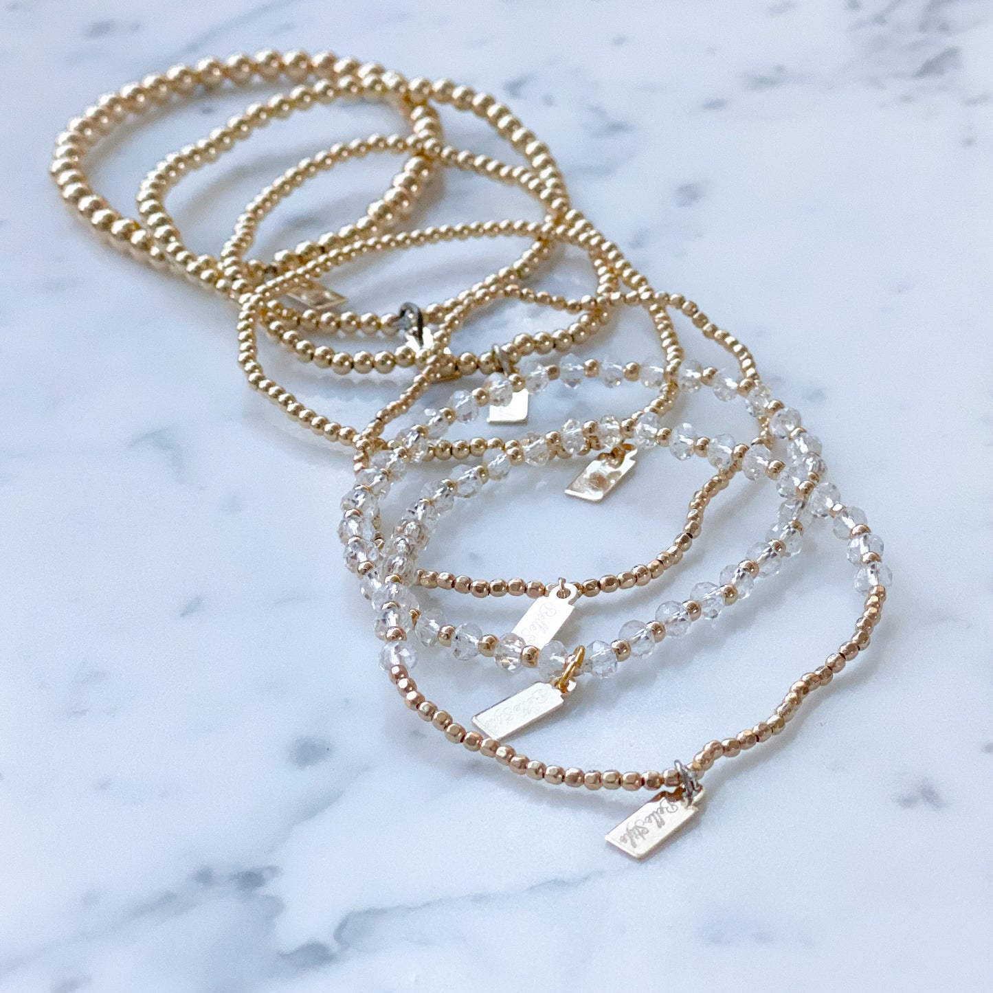 Gold 14K Beaded Bracelet - Bellestyle