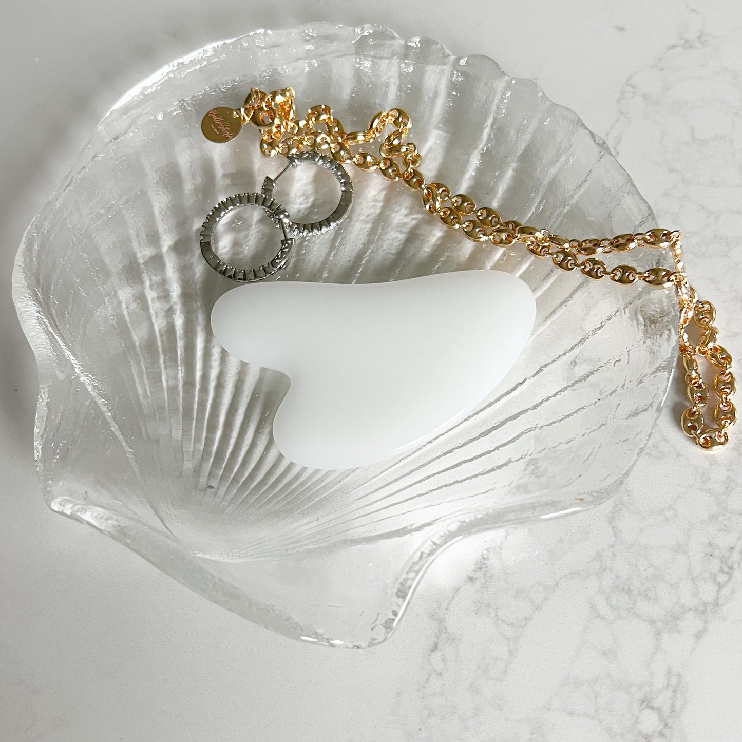 Shell Crystal Glass Jewelry Sponge Dish - BelleStyle