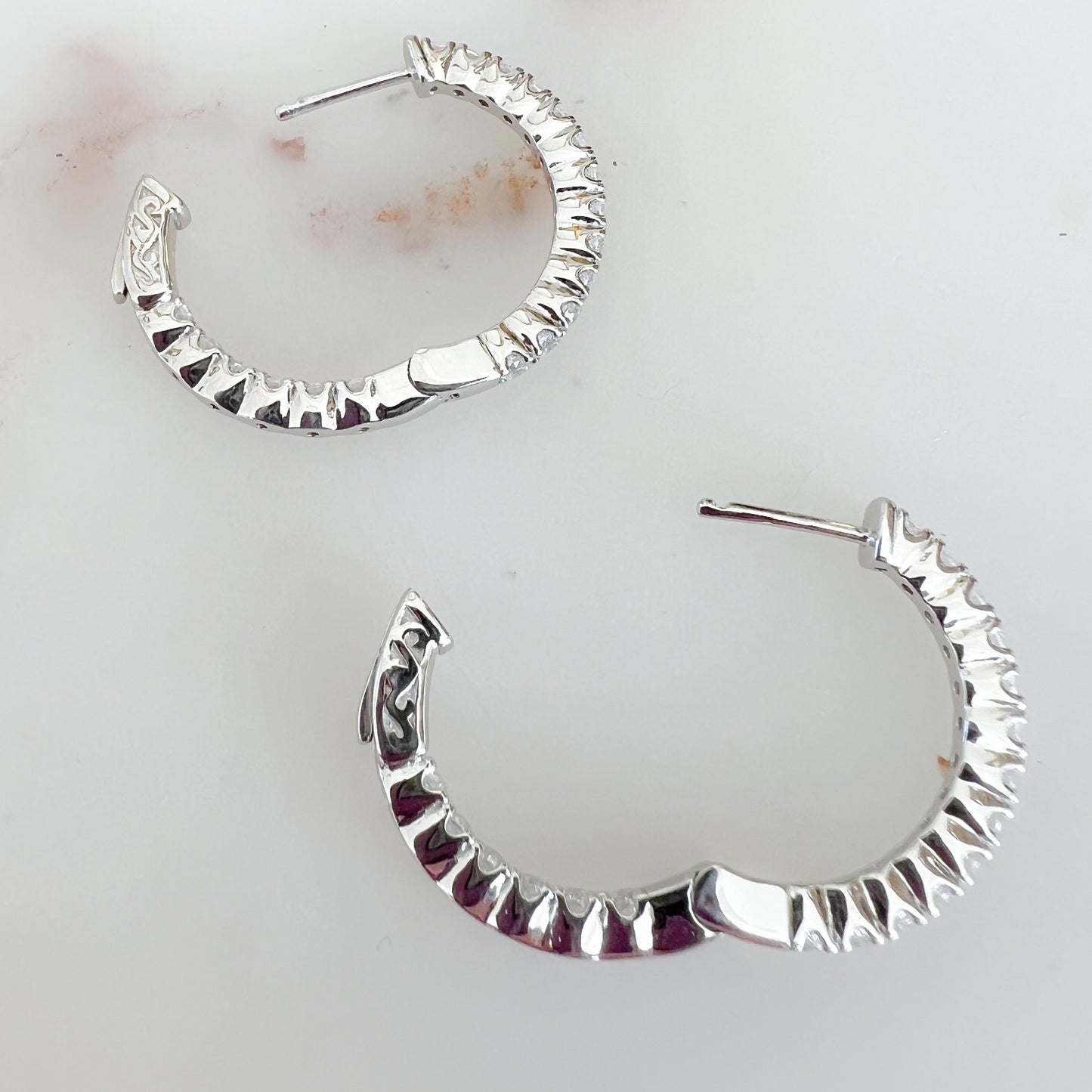 Bordeaux Crystal Hoop 925 Earrings
