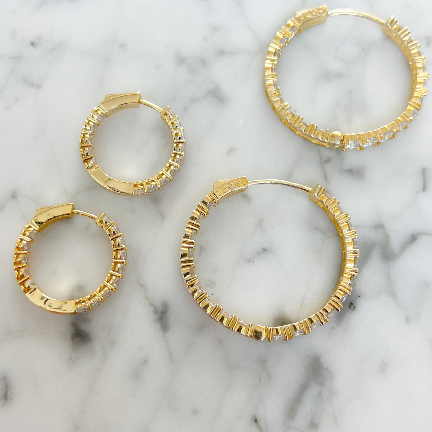 Bordeaux Crystal Hoop 925 Earrings - BelleStyle