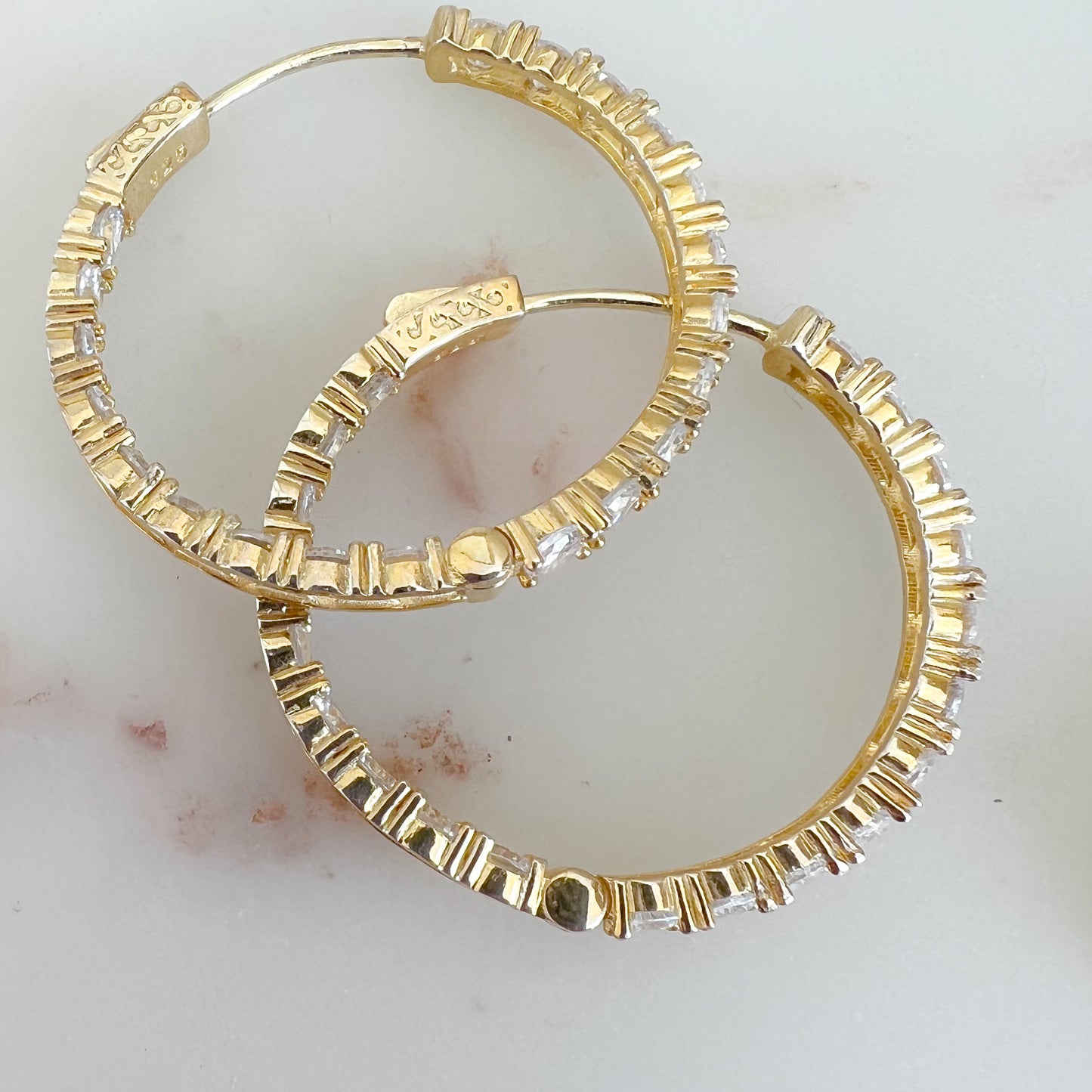 Bordeaux Crystal Hoop 925 Earrings - BelleStyle
