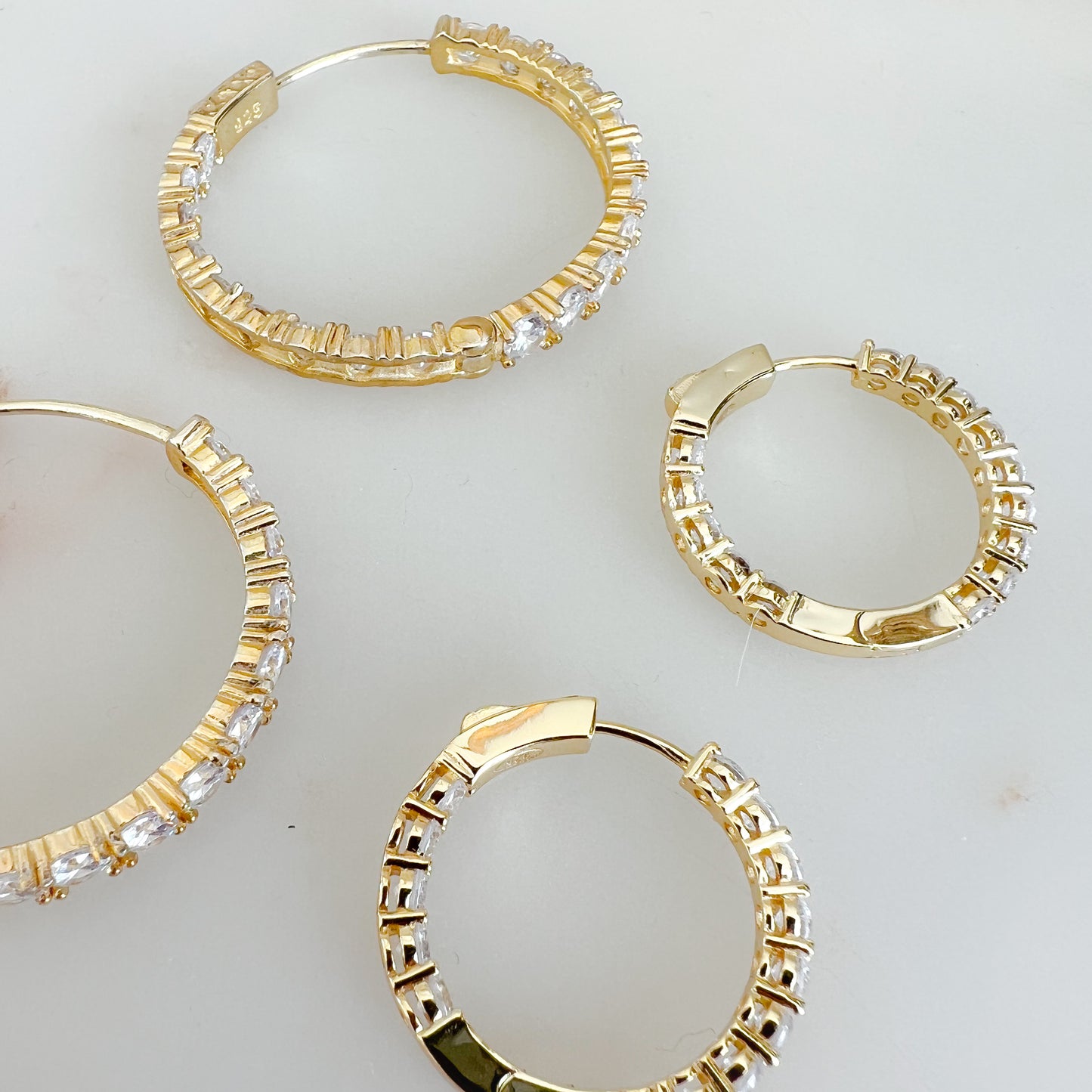 Bordeaux Crystal Hoop 925 Earrings - BelleStyle