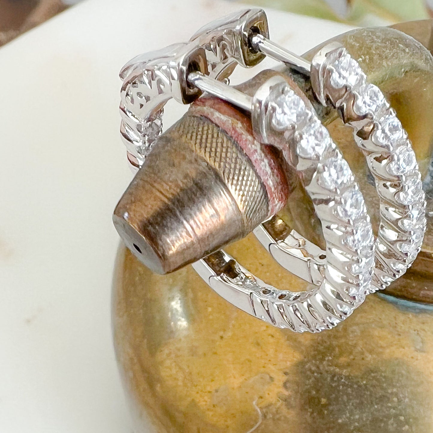 Bordeaux Crystal Hoop 925 Earrings