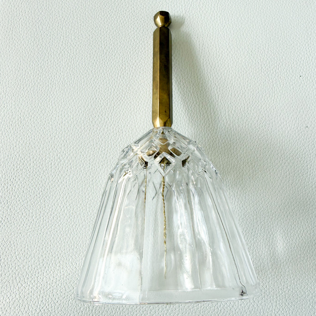 Oliver Vintage Crystal Bell with Patina Brass Handle - BelleStyle