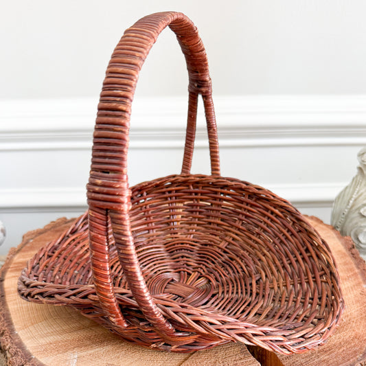 Cherry Vintage Small French Market Gathering Basket