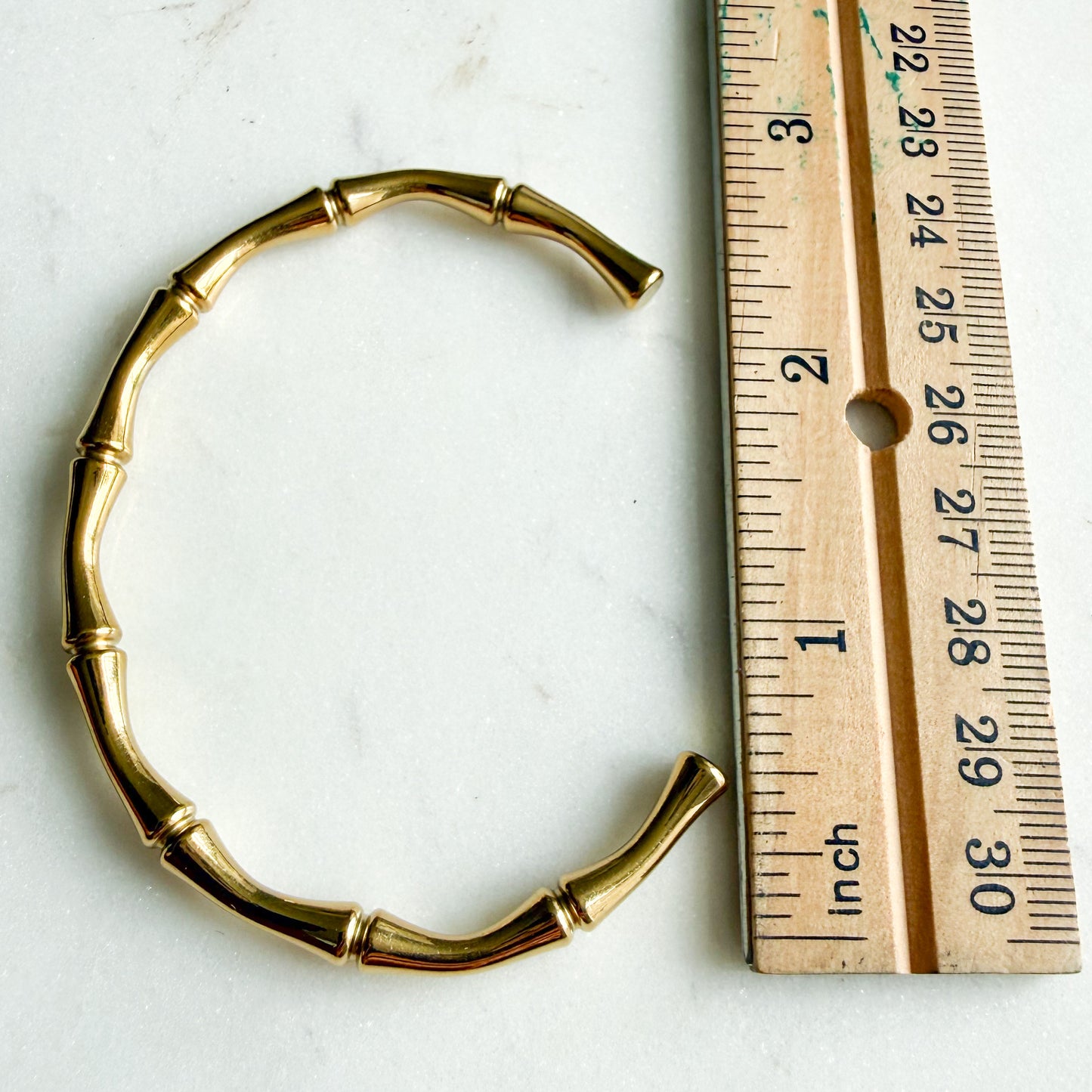 Bamboo Gold Cuff Bracelet - BelleStyle