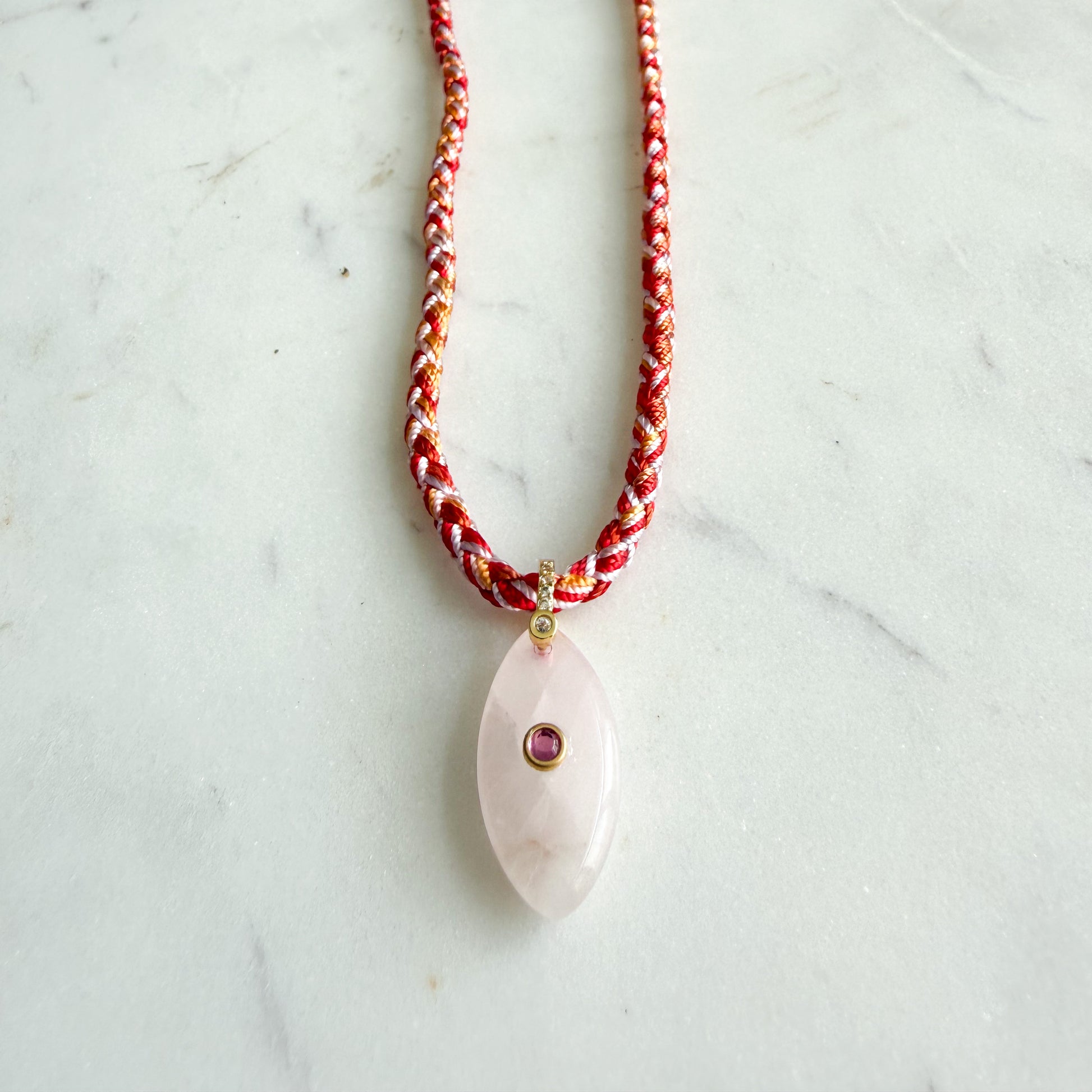 The Banks Semi-Precious Stone Braided Rope Necklace - BelleStyle