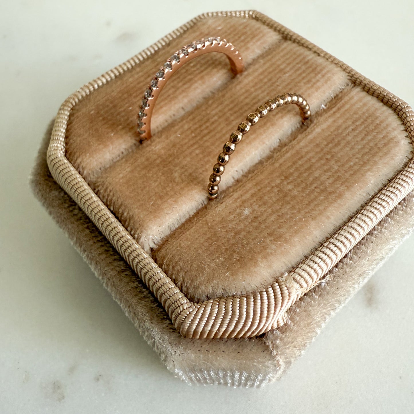 Emerson Rose Gold 925 Sterling Silver Ring Set