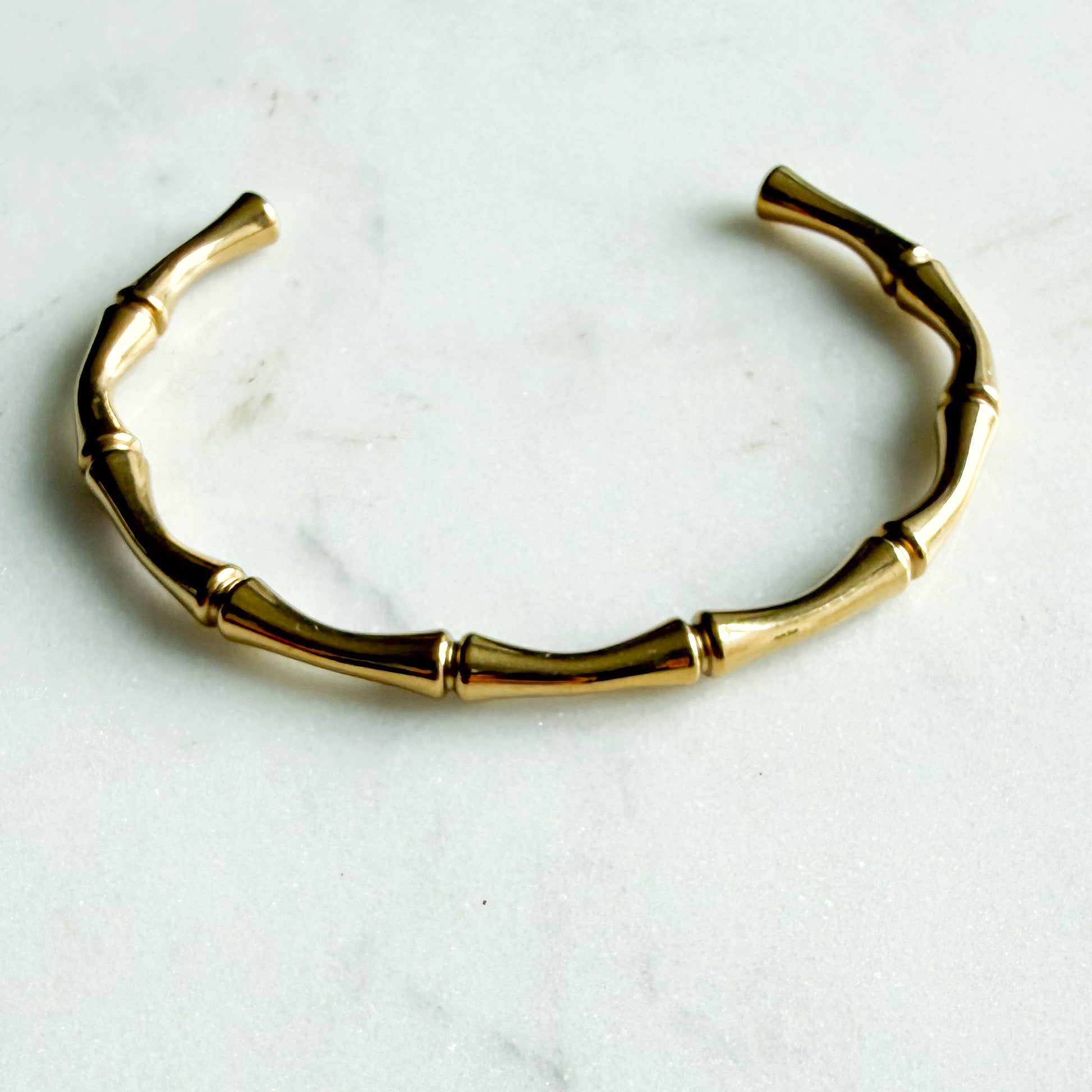 Bamboo Gold Cuff Bracelet - BelleStyle
