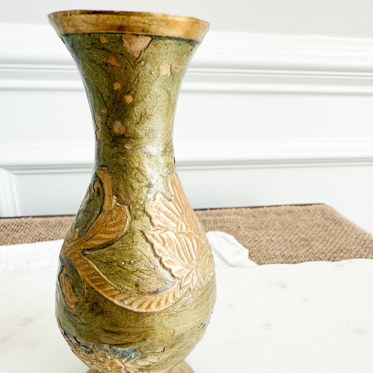 Vintage Brass Flower Vase