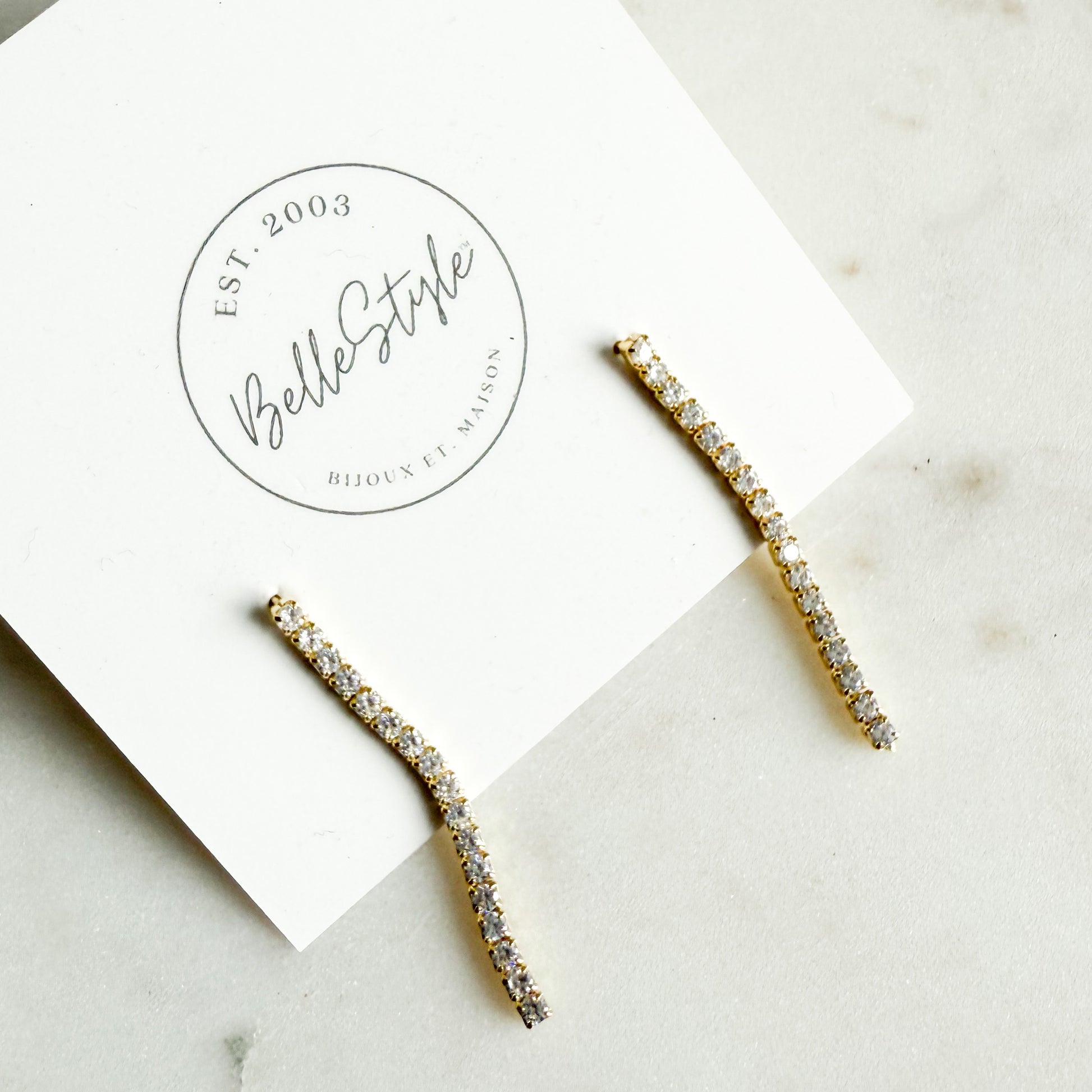 Jackson Cubic Zirconia Crystal Post Earrings - BelleStyle