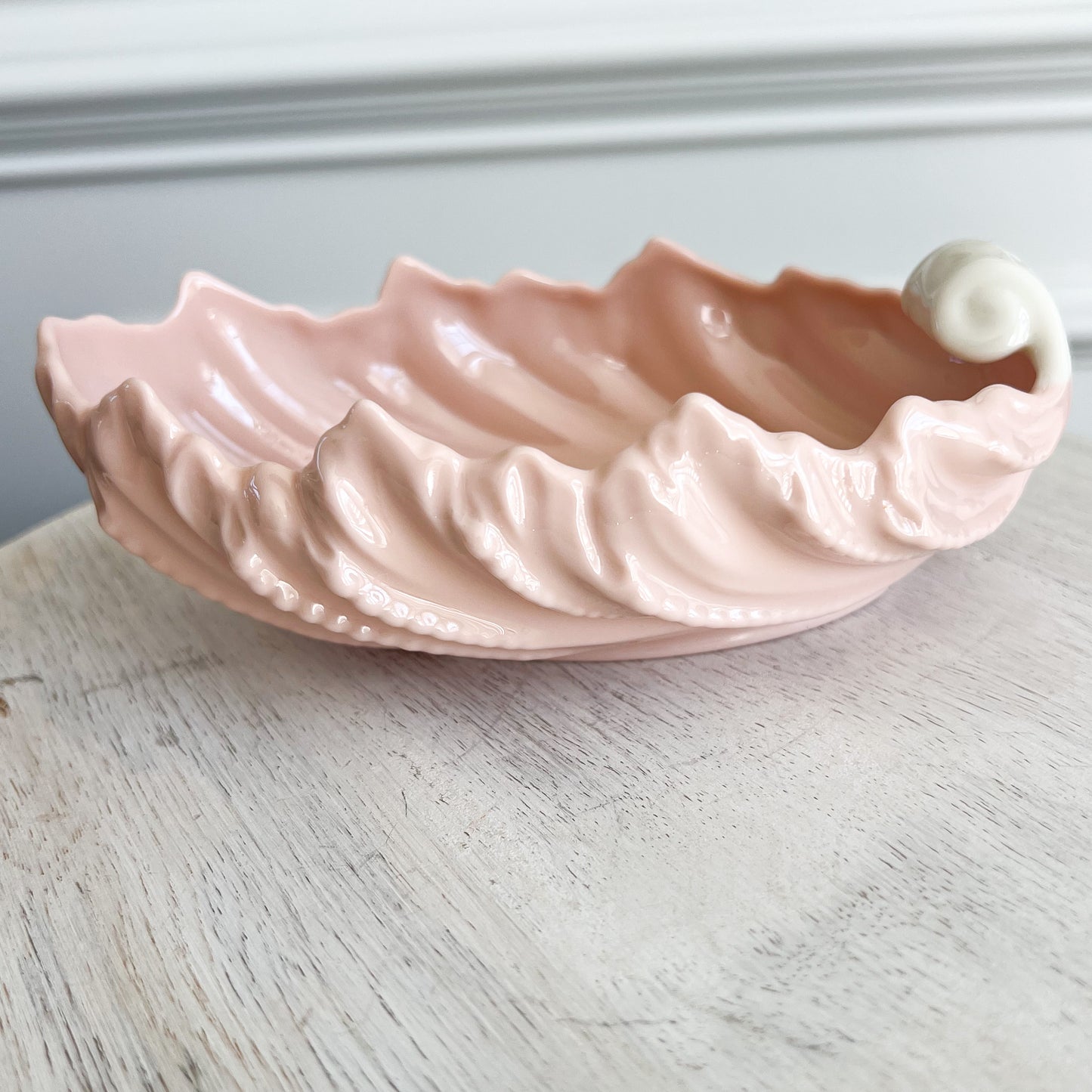 Betty Pastel Pink Acanthus Leaf Vintage Lenox Jewelry Bowl