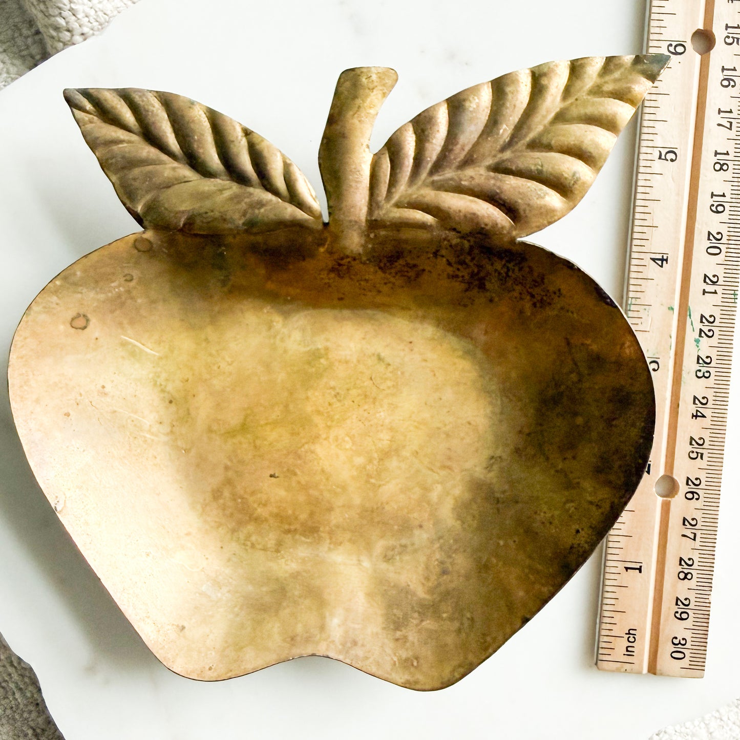 Apple Vintage Brass Jewelry Bowl