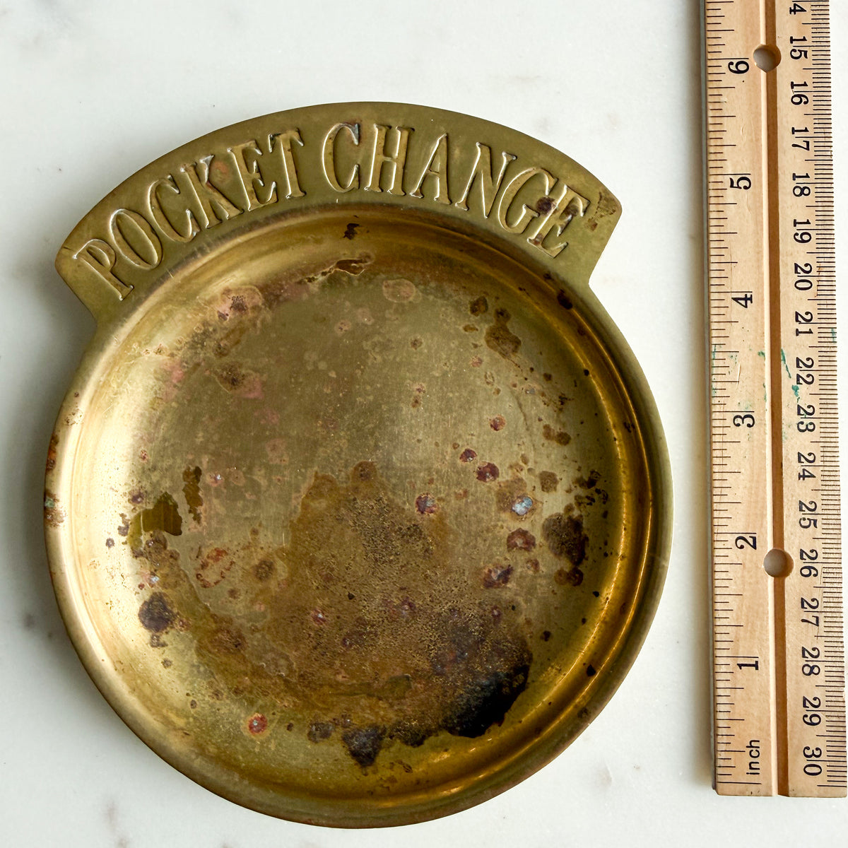 Pocket Change Vintage Brass Trinket Dish with Natural Patina - BelleStyle