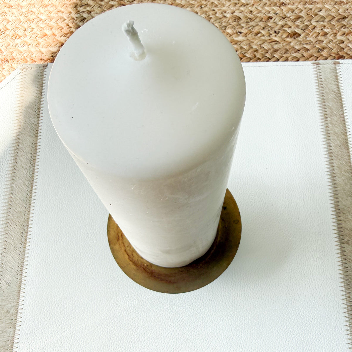 Sofia Vintage Patina Brass Candle Holder Base - BelleStyle