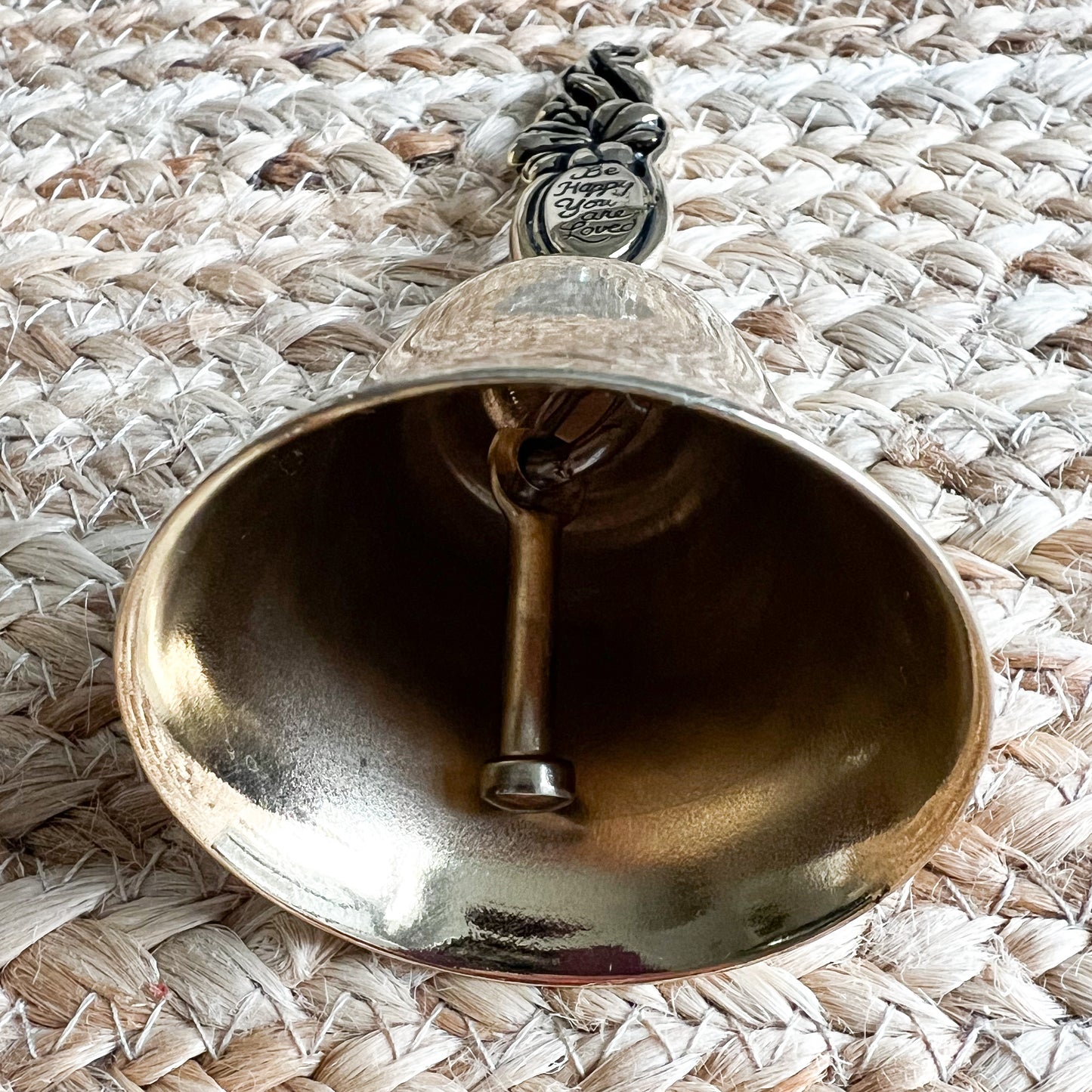 Be Happy Vintage Gold Brass Bell