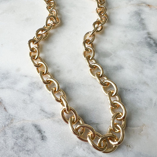 Jackie Gold Thick Chain Necklace