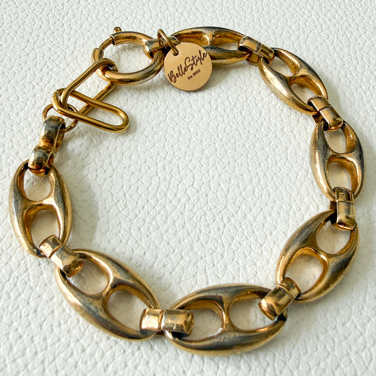 Sunshine Vintage Brass Patina Soda Tap Bracelet - BelleStyle