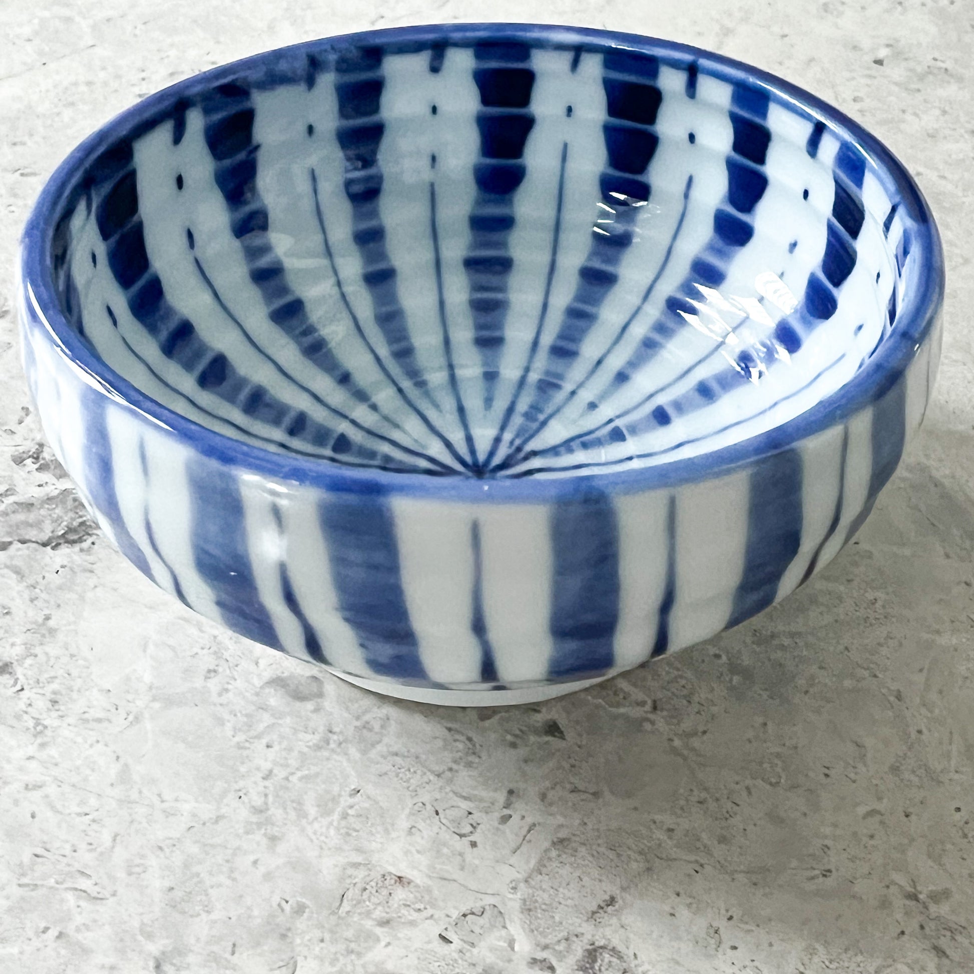 Vintage Hand painted Blue and White Jewelry Bowl