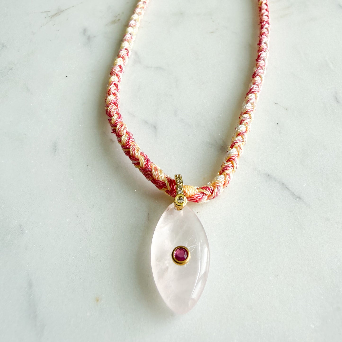 The Banks Semi-Precious Stone Braided Rope Necklace - BelleStyle