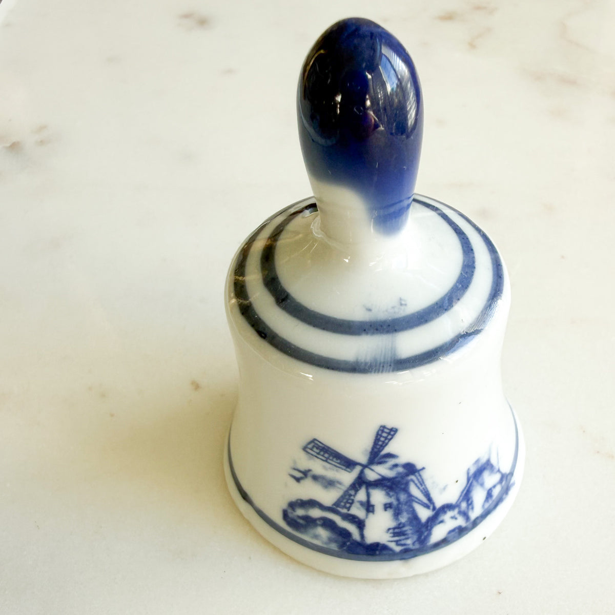 Windmill Delft  Cobalt Blue Porcelain Mini Dinner Bell