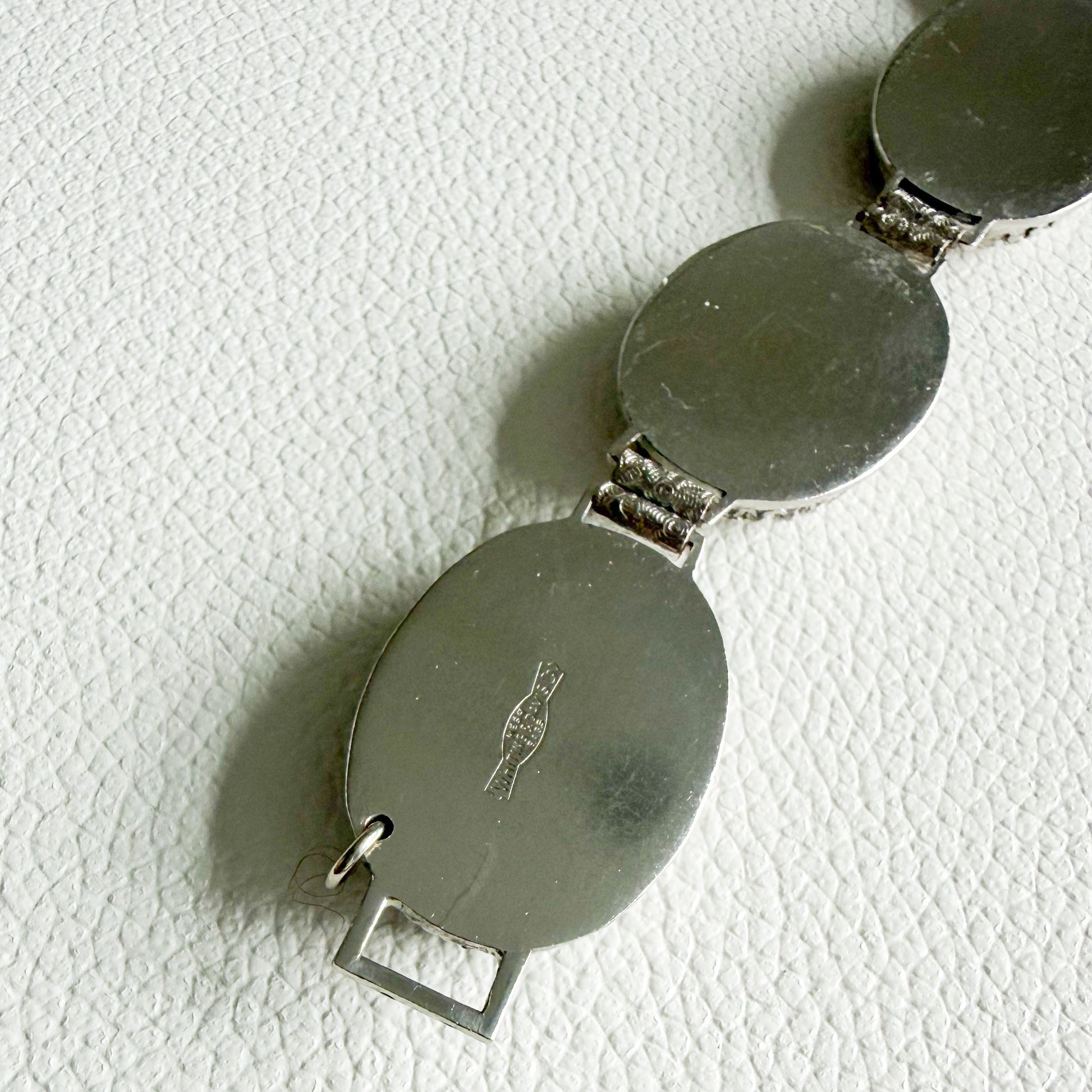 Seagull Whiting & Davis Co. Vintage Mother of Pearl Sterling Silver 925 Bracelet