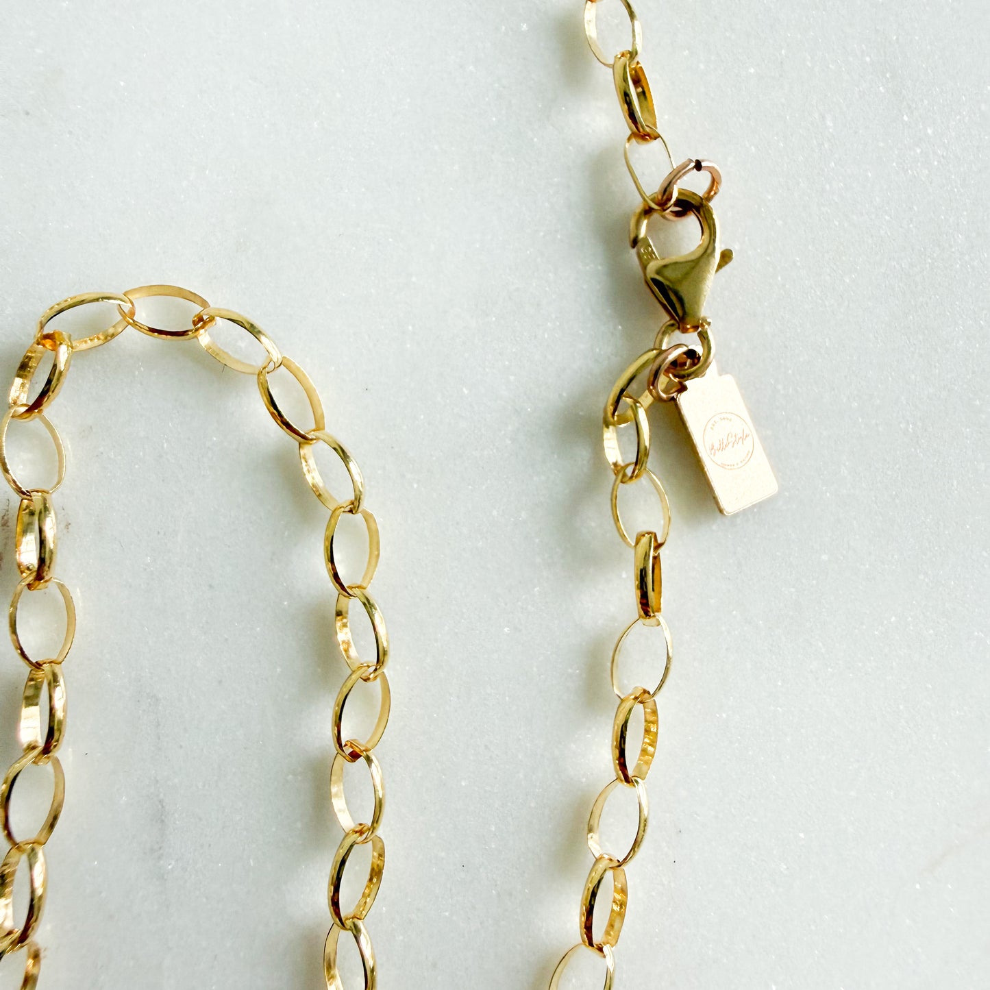 Alessandra Fish Charm 14KTGF Oval Chain Necklace