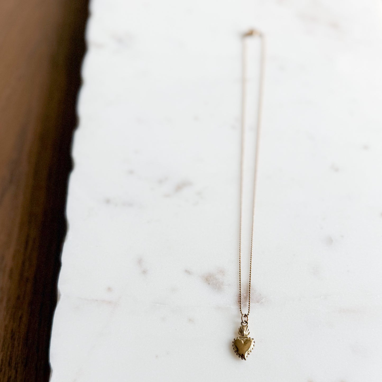 Philipine Sacred Heart Mini Ball Chain 18” Necklace