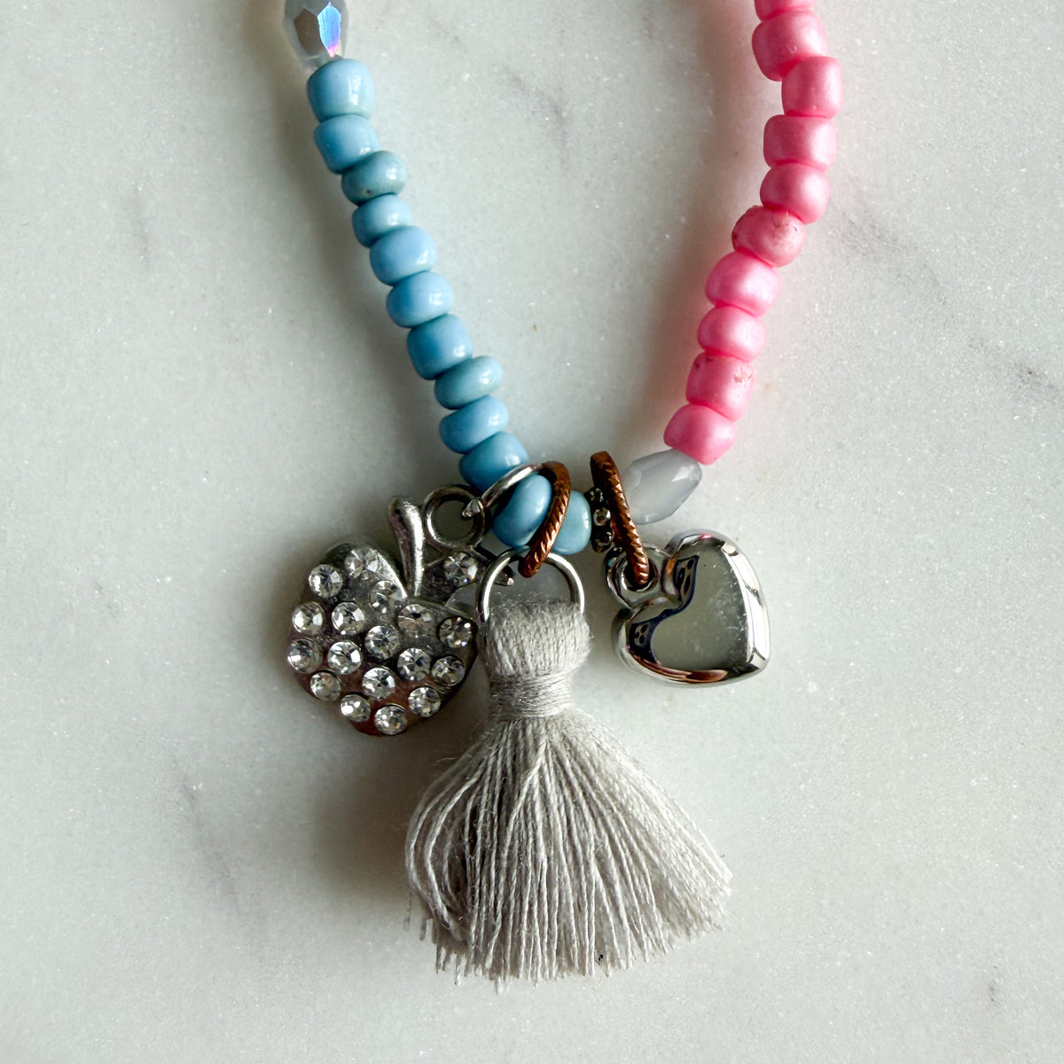 Holly Girl’s Silver Heart Tassel Charm Necklace - BelleStyle