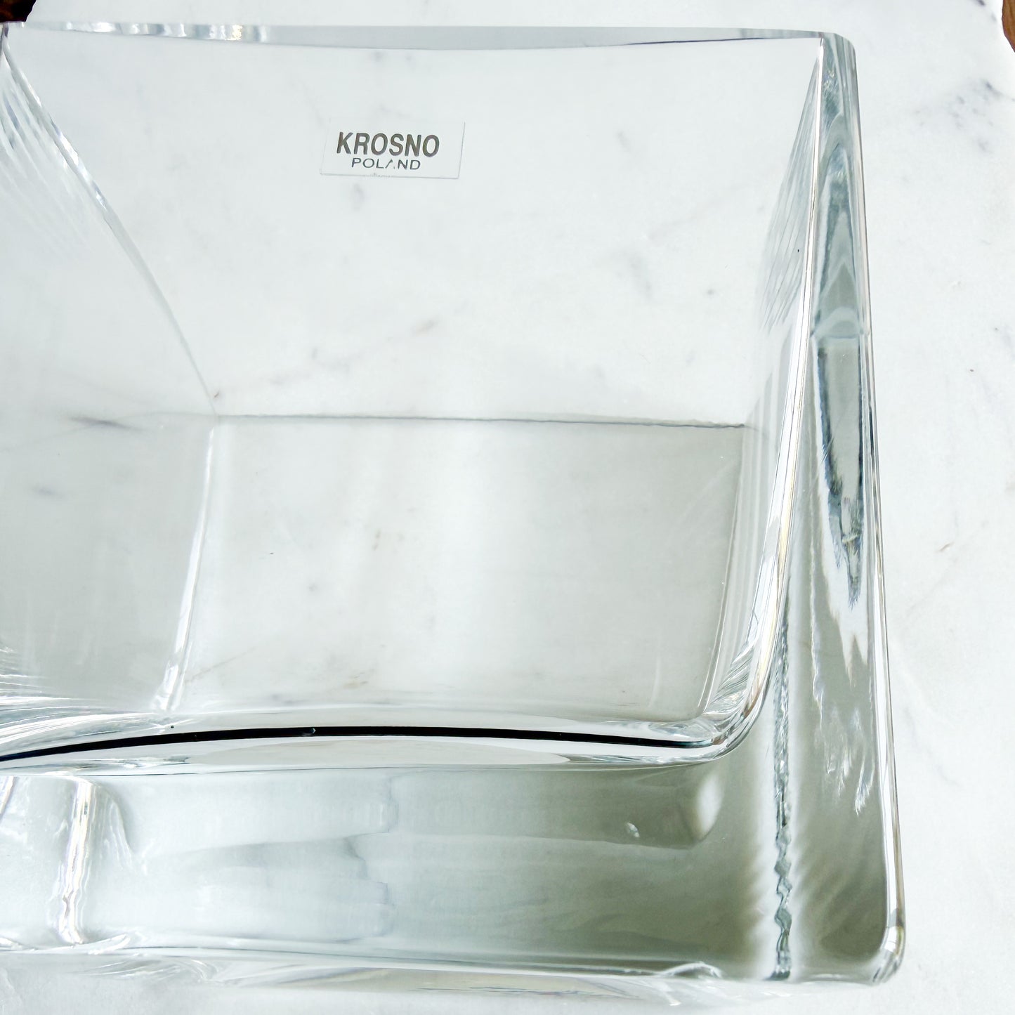 Krosno Poland Square Crystal Vintage Vase