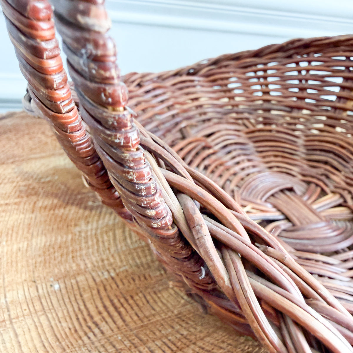 Cherry Vintage Small French Market Gathering Basket