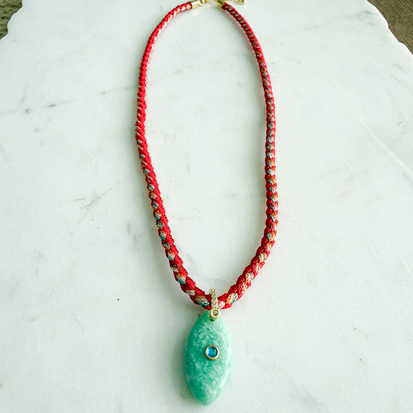 The Banks Semi-Precious Stone Braided Rope Necklace - BelleStyle