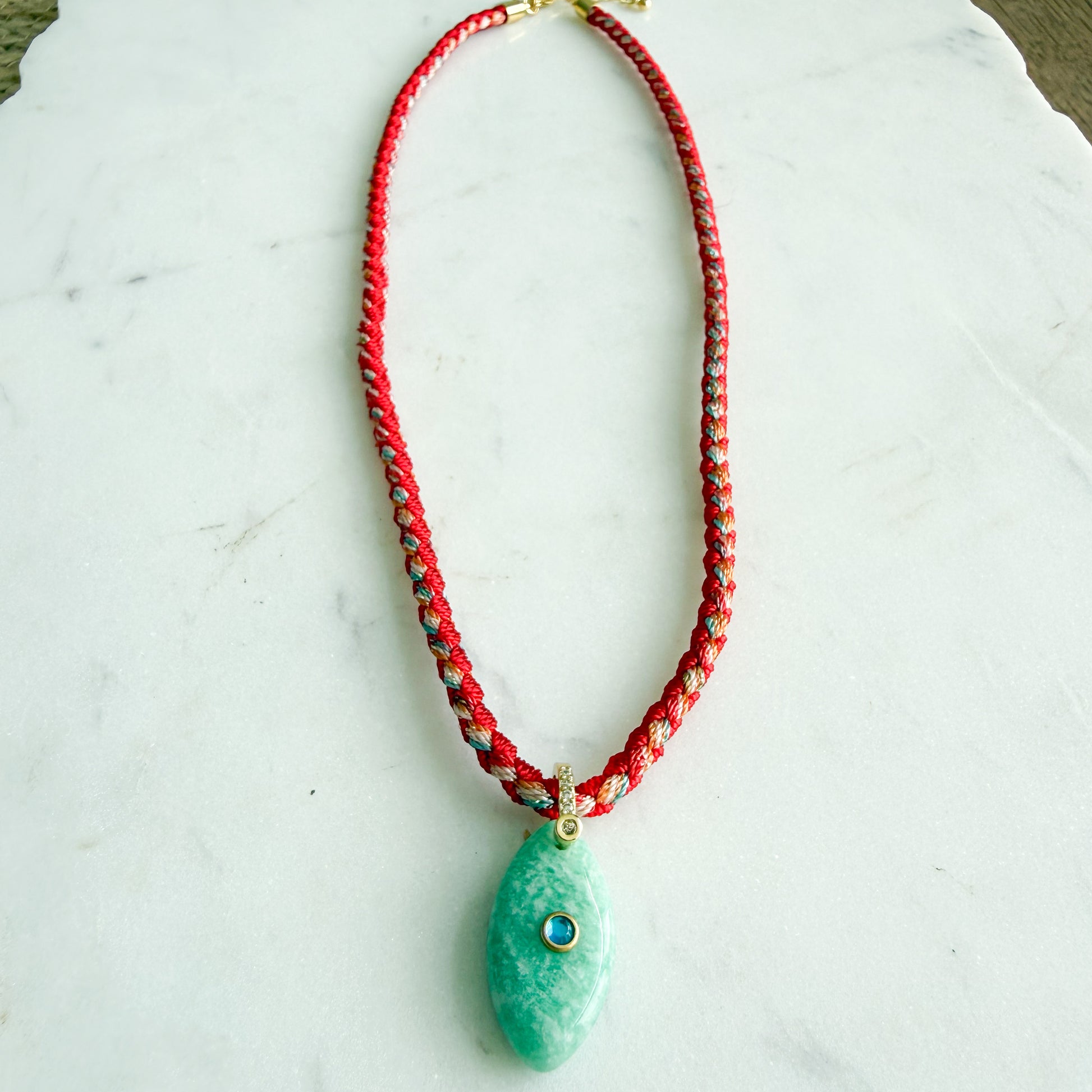 The Banks Semi-Precious Stone Braided Rope Necklace - BelleStyle