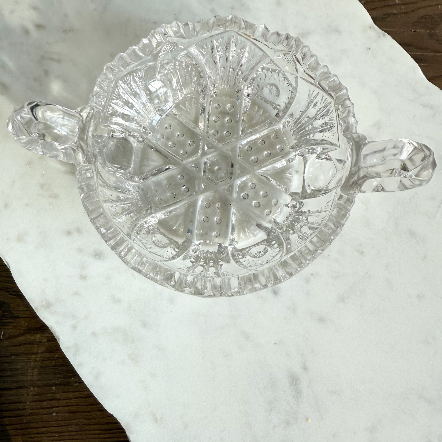 Wales Vintage Crystal Double Handle Jewelry Bowl