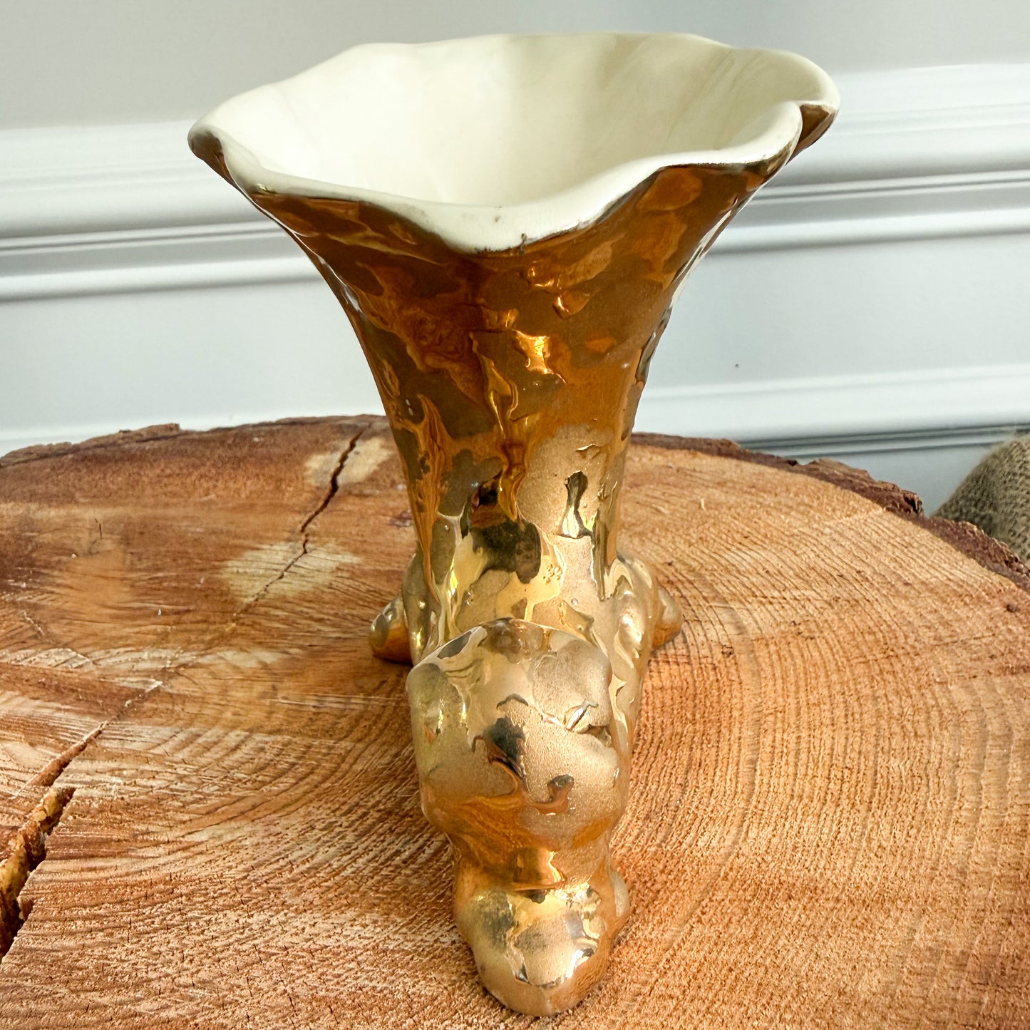 Mermaid Cup Vintage 24KT Gold MCM Vase
