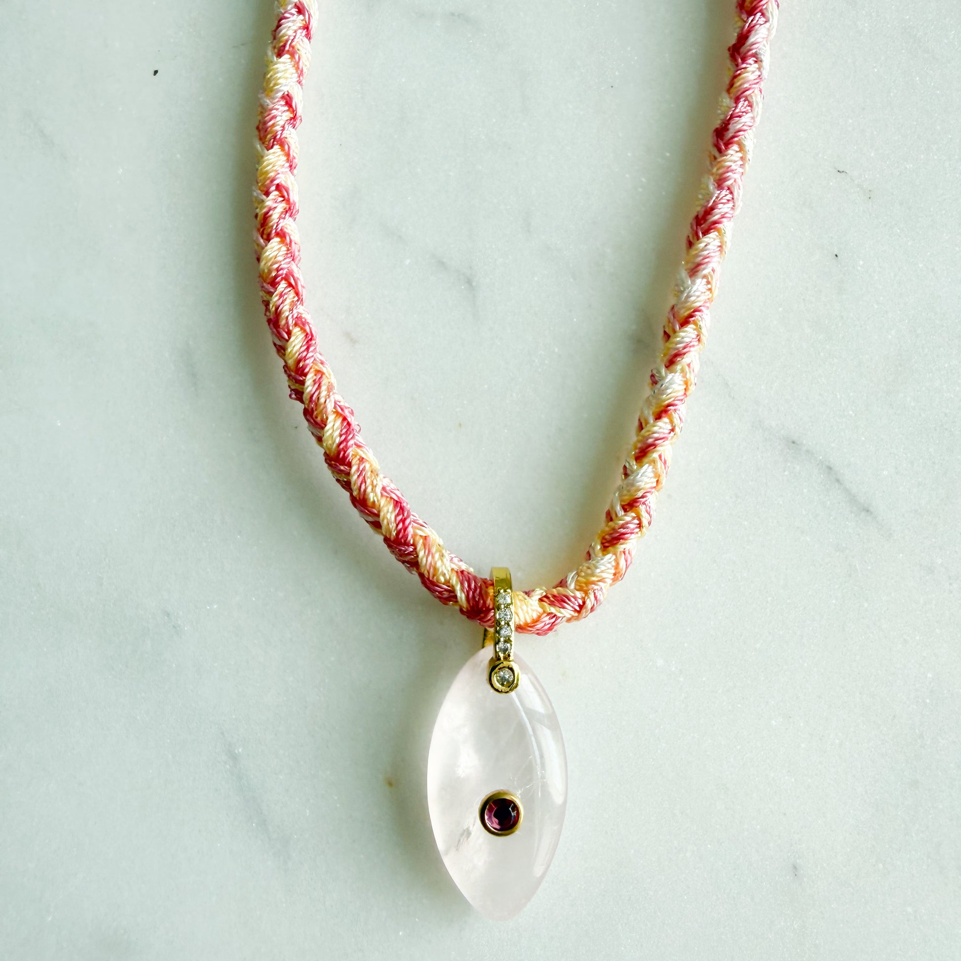 The Banks Semi-Precious Stone Braided Rope Necklace - BelleStyle