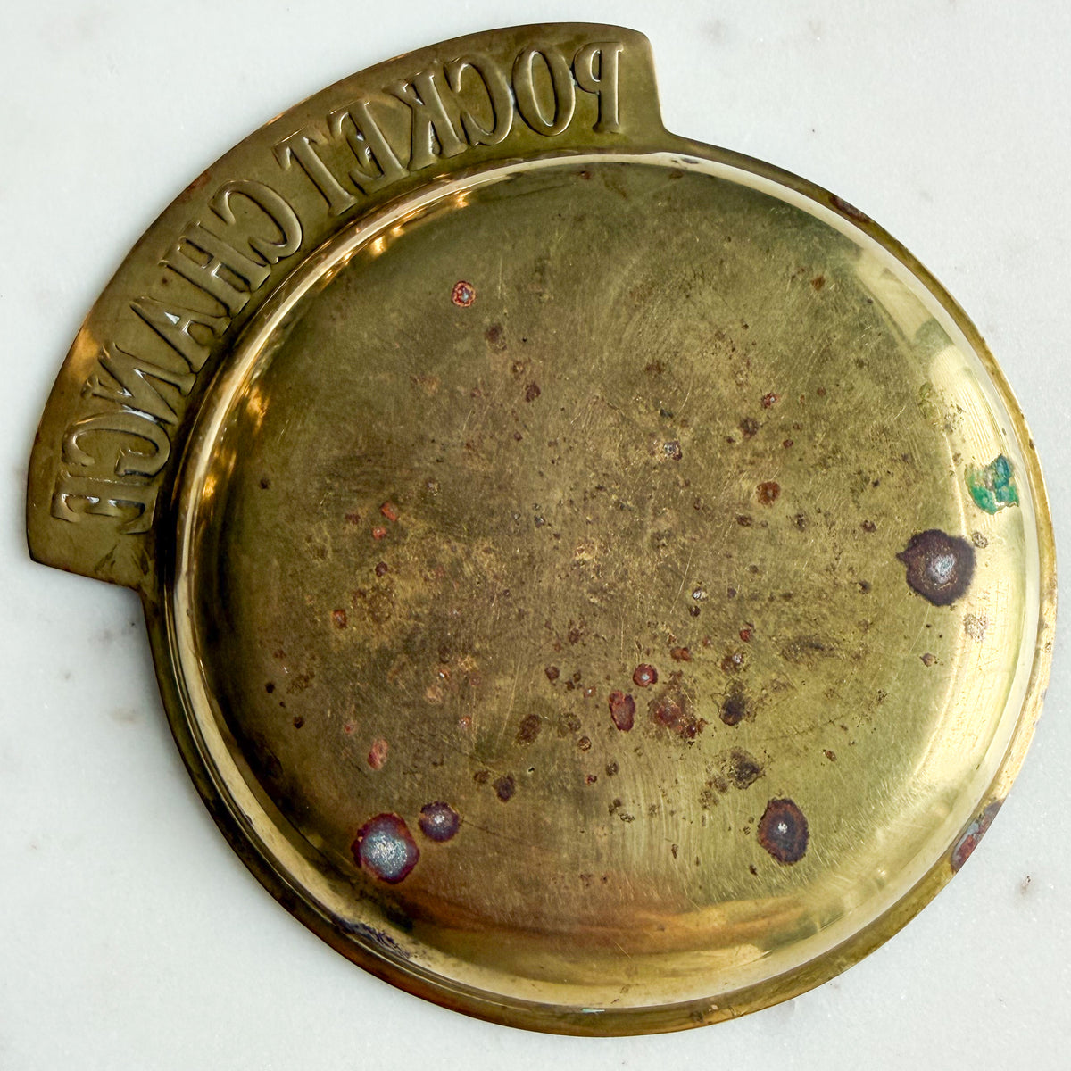 Pocket Change Vintage Brass Trinket Dish with Natural Patina - BelleStyle