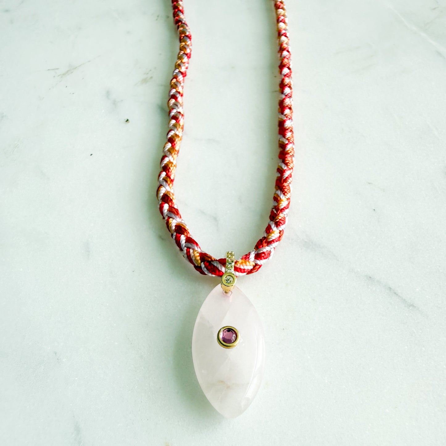 The Banks Semi-Precious Stone Braided Rope Necklace - BelleStyle