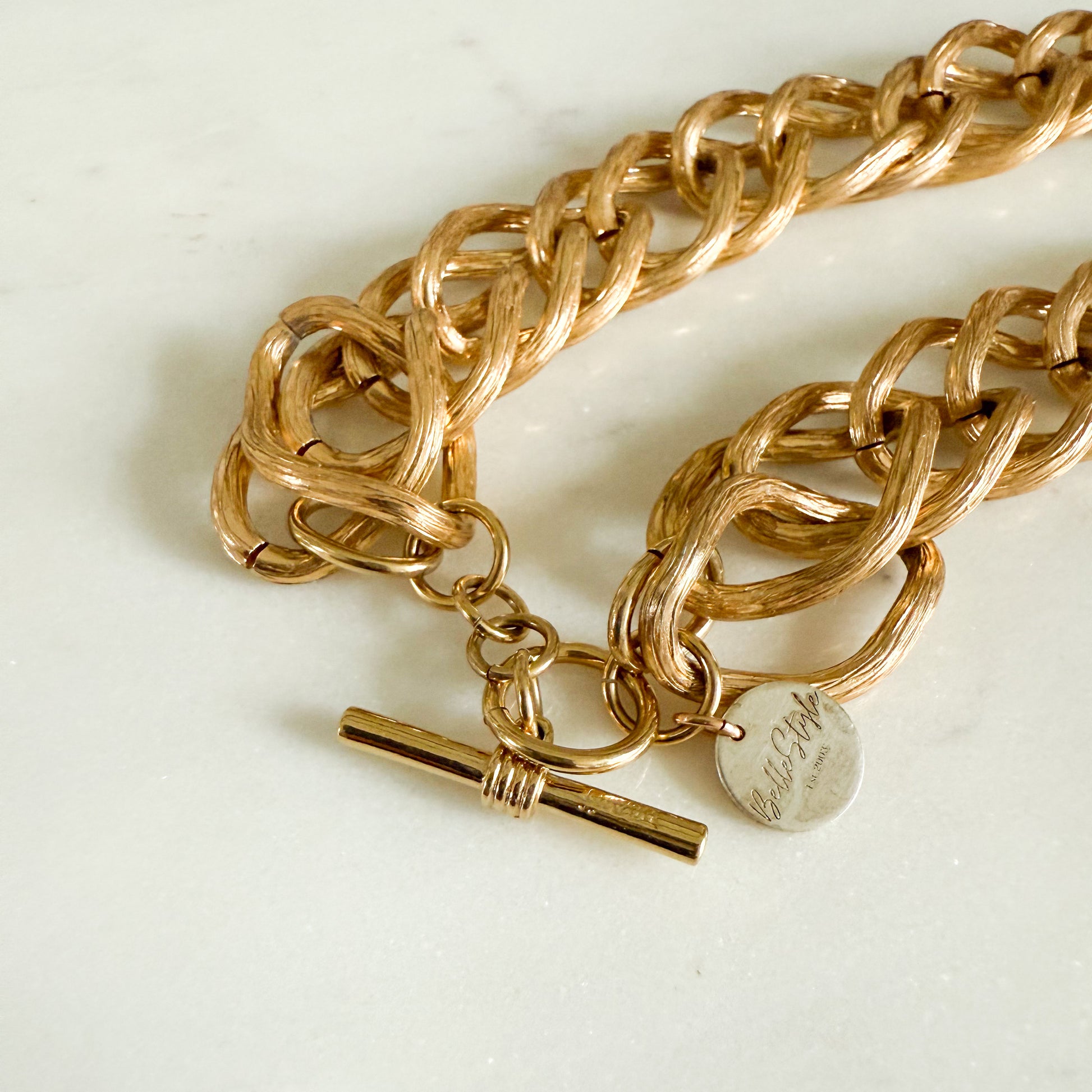 Donna Archive Vintage Gold Chain Choker Necklace - BelleStyle