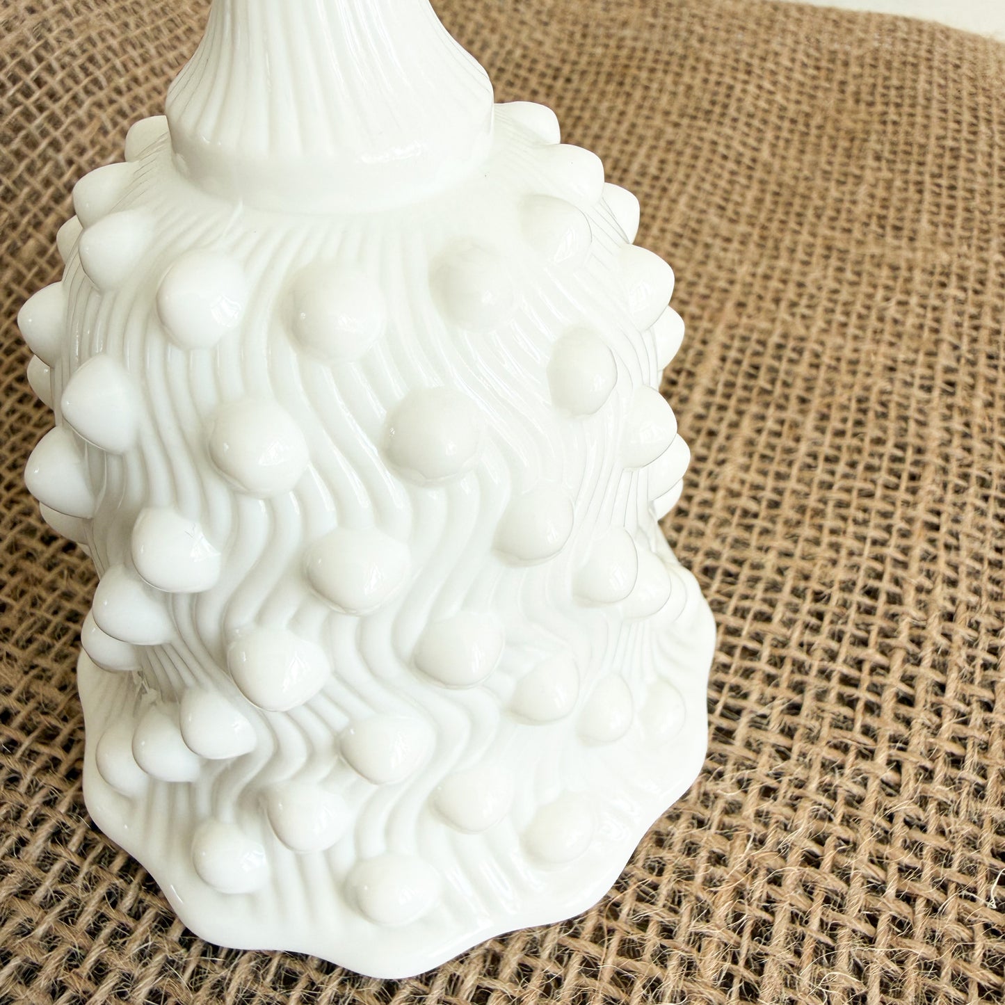 Dot Vintage Milk Glass White Dinner Bell