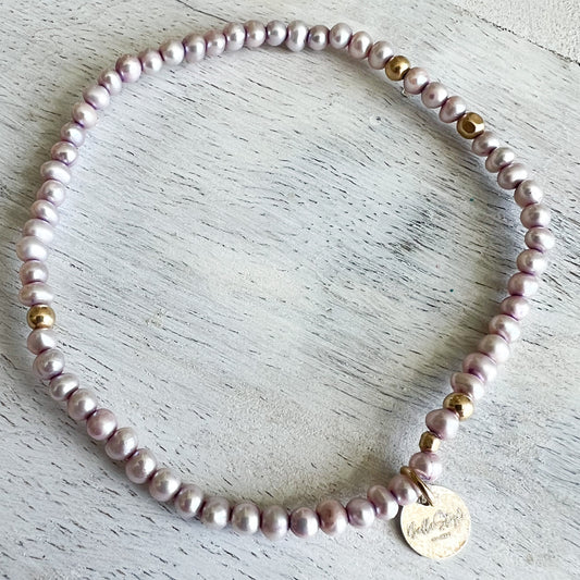 Mini Purple Freshwater Pearl Bracelet - BelleStyle