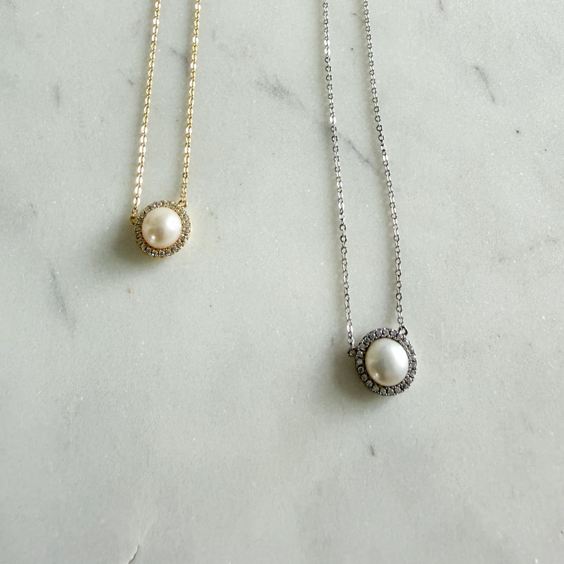 Sophia CZ Freshwater Pearl 925 Adjustable Chain Necklace