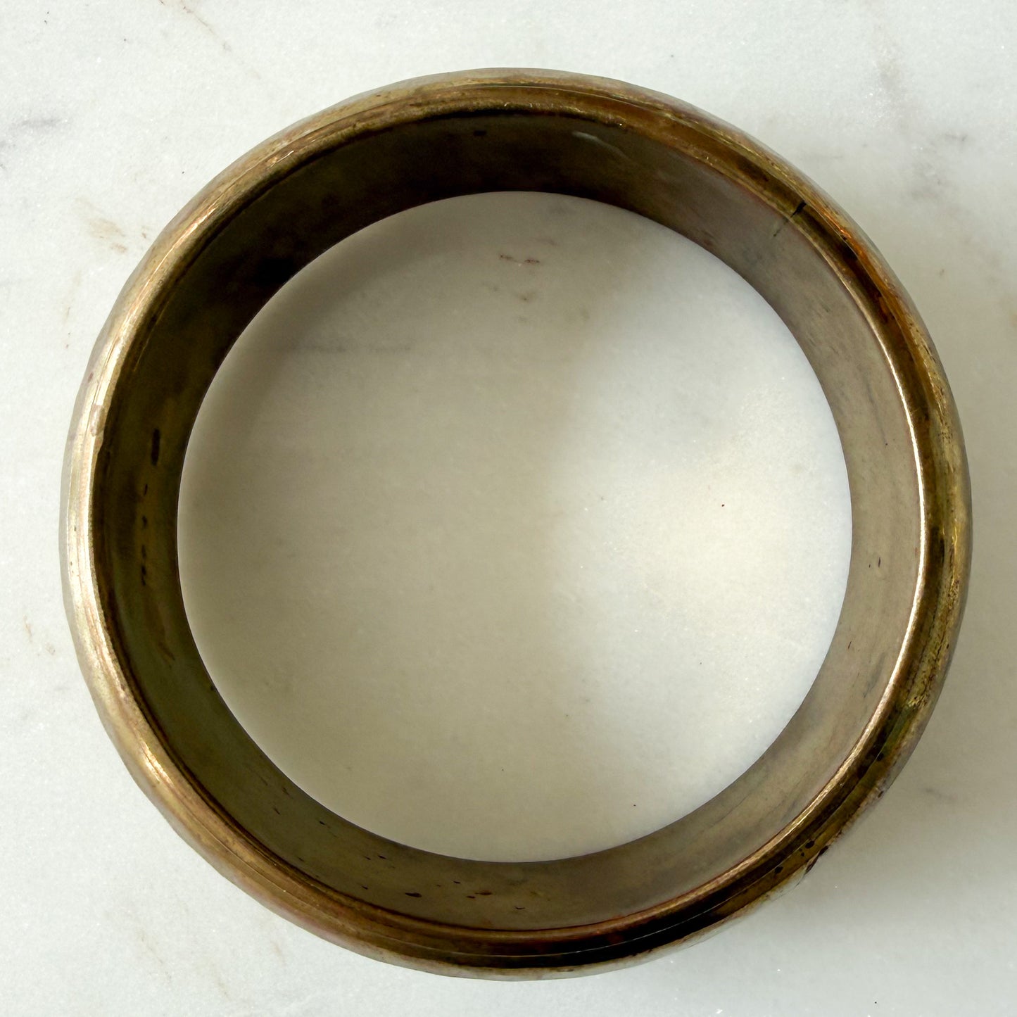 Robbie Vintage Thick Hammered Brass Bangle