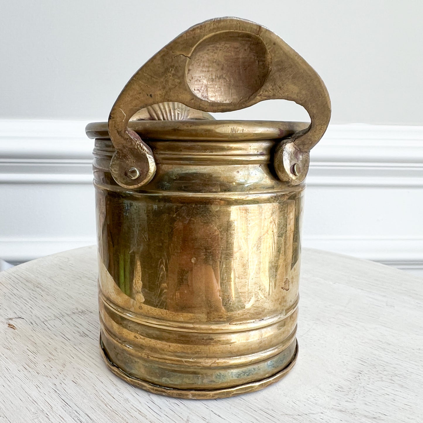 Shell Vintage Brass Shell Double Handle Jewelry Container