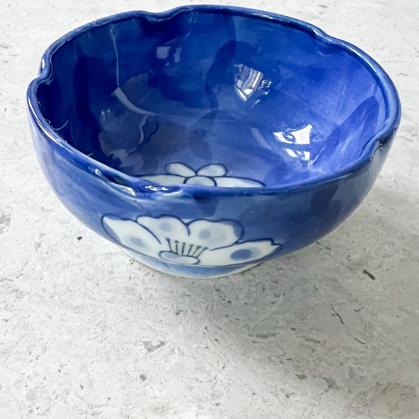 Vintage Hand painted Blue and White Jewelry Bowl