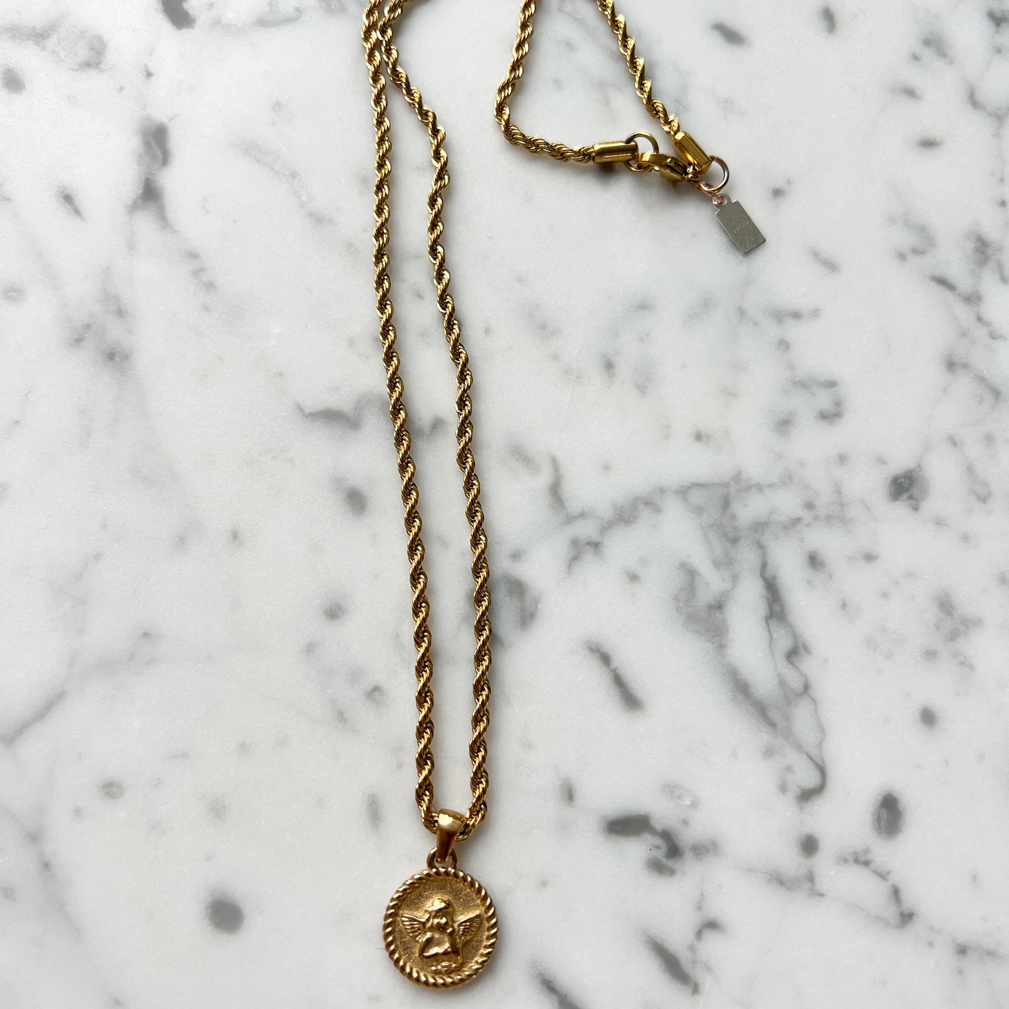 Angel Round Coin Classic Necklace